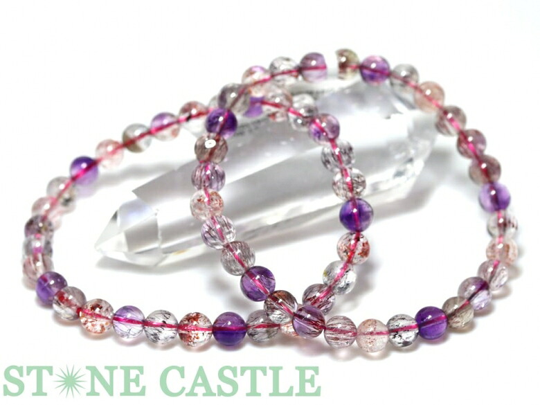 ☆高品質☆【ブレスレット】スーパーセブン (5A) (約6.5~7mm) (ケース付) 【パワーストーン 天然石 アクセサリー レディース メンズ】|パワーストーン 石流通センター