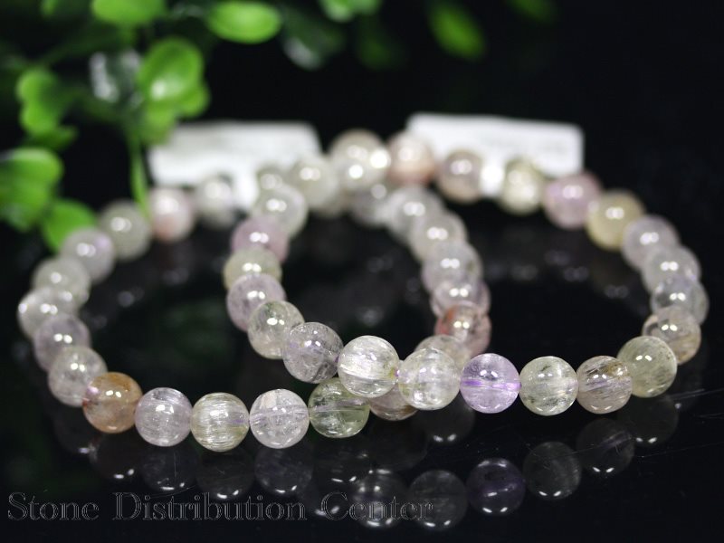 ★百貨店大売り出し★☆高品質☆【腕輪】クンツァイト (A) (約8～8.5粍)※DM便・ネコポス不可※【力強さ石ころ 天然石 付属物 レディース メンズ】