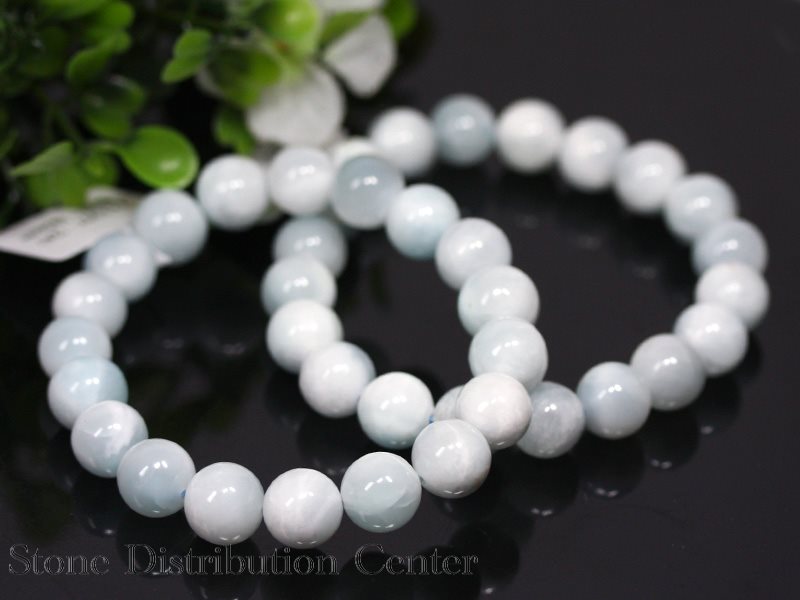 ★百貨店大売り出し★☆高品質☆【腕輪】アイスラリマー (2A) (約10～10.5粍)※DM便・ネコポス不可※【力強さ石ころ 天然石 付属物 レディース メンズ】