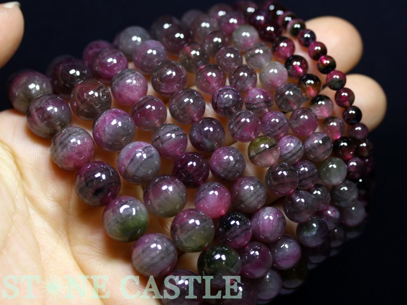 ☆高品質☆【ブレスレット】ウォーターメロントルマリン(6A)(約7~7.5mm)(ケース付)【パワーストーン天然石アクセサリーレディースメンズ】