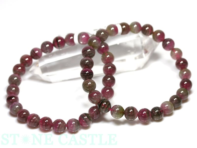 ☆高品質☆【ブレスレット】ウォーターメロントルマリン(6A)(約7~7.5mm)(ケース付)【パワーストーン天然石アクセサリーレディースメンズ】