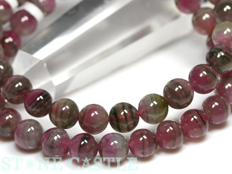 ☆高品質☆【ブレスレット】ウォーターメロントルマリン(6A)(約7~7.5mm)(ケース付)【パワーストーン天然石アクセサリーレディースメンズ】