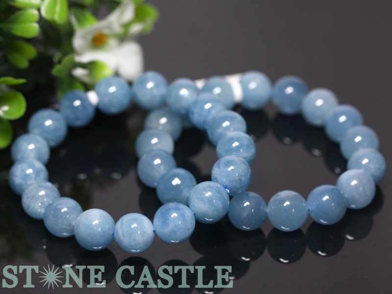 アクアマリンインクォーツ　１２ｍｍ　ブレスレット 天然石 楽天市場】☆高品質☆【ブレスレット】アクアマリンインクォーツ