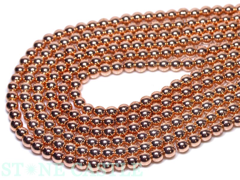 楽天市場】【丸ビーズ】ヘマタイト(ピンクゴールド) 8mm (半連