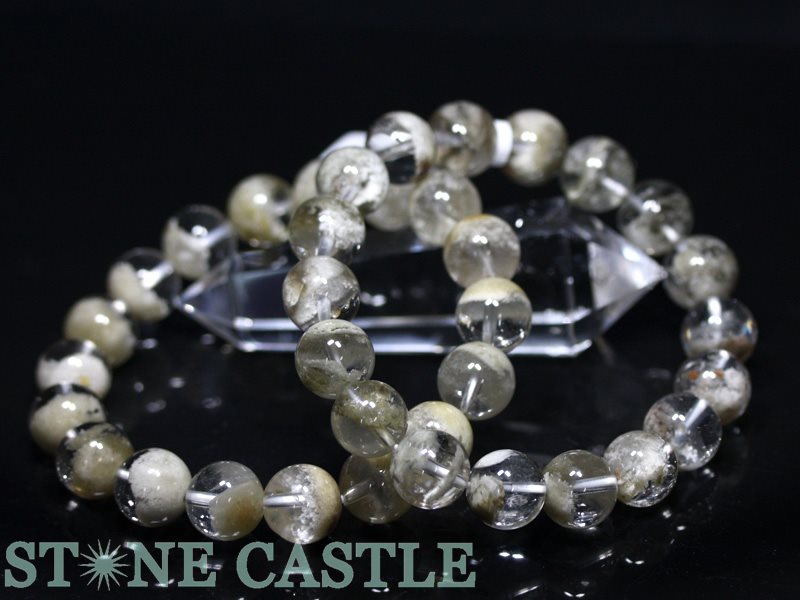 ☆高品質☆【ブレスレット】ホワイトガーデンファントムクォーツ(3A)(約13~13.5mm)(ケース付)【パワーストーン天然石アクセサリーレディースメンズ】