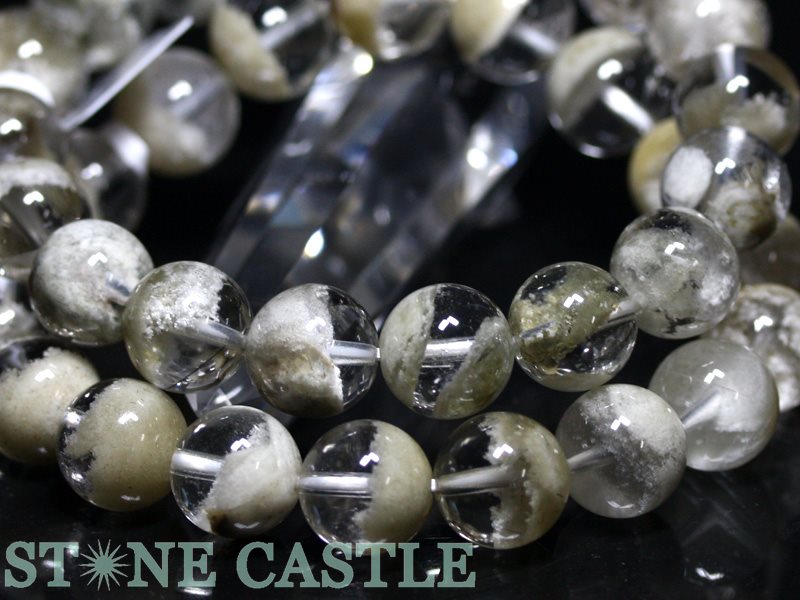 ☆高品質☆【ブレスレット】ホワイトガーデンファントムクォーツ(3A)(約13~13.5mm)(ケース付)【パワーストーン天然石アクセサリーレディースメンズ】