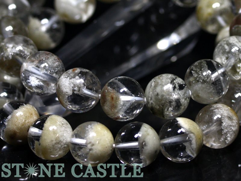 ☆高品質☆【ブレスレット】ホワイトガーデンファントムクォーツ(3A)(約13~13.5mm)(ケース付)【パワーストーン天然石アクセサリーレディースメンズ】