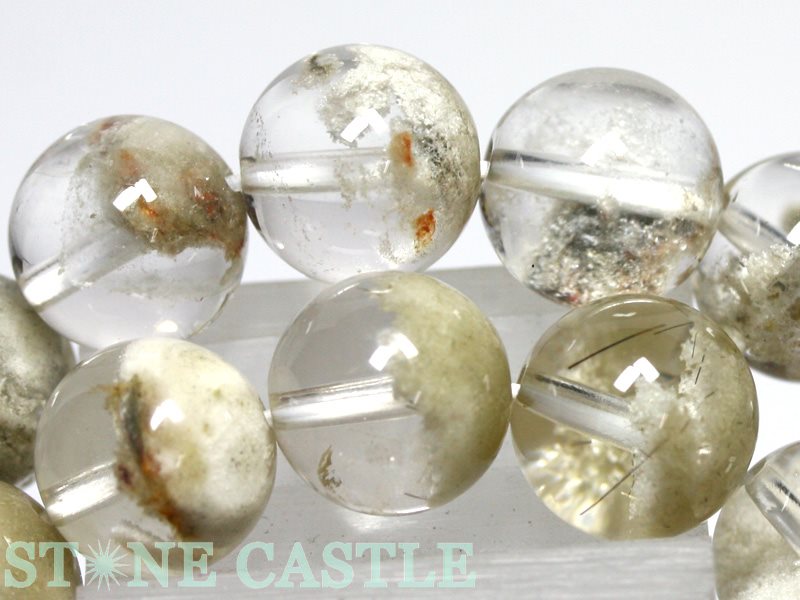 ☆高品質☆【ブレスレット】ホワイトガーデンファントムクォーツ(3A)(約13~13.5mm)(ケース付)【パワーストーン天然石アクセサリーレディースメンズ】