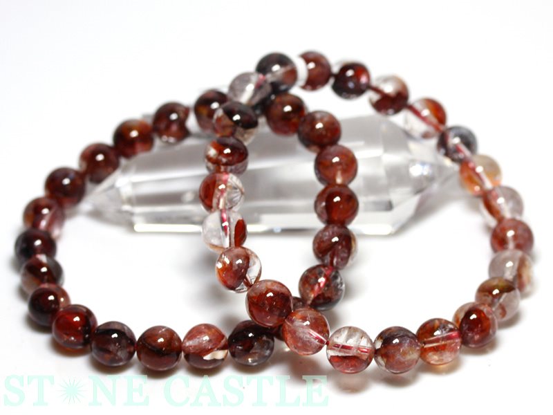 ☆高品質☆【ブレスレット】ブラッドオーラクォーツ(5A)(レインボー付)(約9~9.5mm)(ケース付)【パワーストーン天然石アクセサリーレディースメンズ】