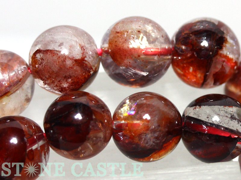 ☆高品質☆【ブレスレット】ブラッドオーラクォーツ(5A)(レインボー付)(約9~9.5mm)(ケース付)【パワーストーン天然石アクセサリーレディースメンズ】