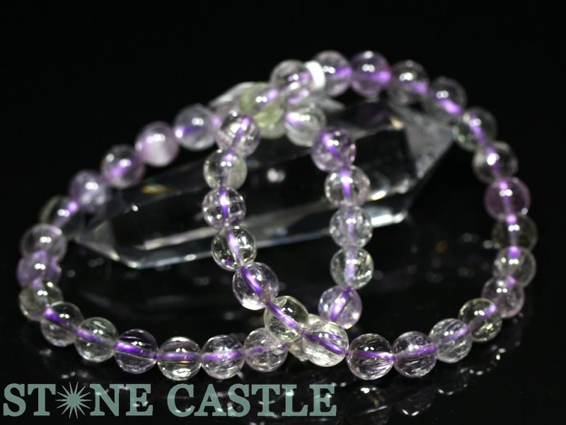 高品質　クンツァイトブレスレット　　6 高品質++]クンツァイトキャッツアイブレスレット（約6mm玉