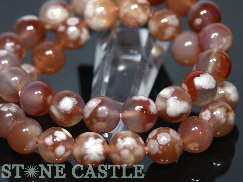 ☆高品質☆【ブレスレット】桜瑪瑙 (2A) (約11～11.5mm) 【パワーストーン 天然石 アクセサリー レディース メンズ】