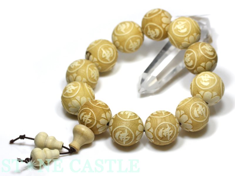 ☆高品質☆【ブレスレット】ネパール白檀 佛 (約20mm) 【パワーストーン 天然石 アクセサリー レディース メンズ】