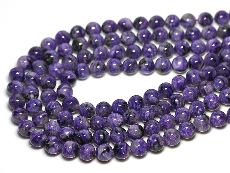 【丸ビーズ】チャロアイト (5A) 10mm (ブレスレット約1本分) 【パワーストーン 天然石 アクセサリー 半連売り】