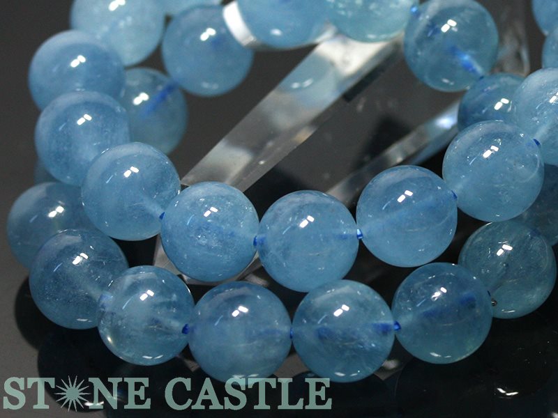 ☆高品質☆【ブレスレット】アクアマリン(3A)(約12.5~13mm)【パワーストーン天然石アクセサリーレディースメンズ】