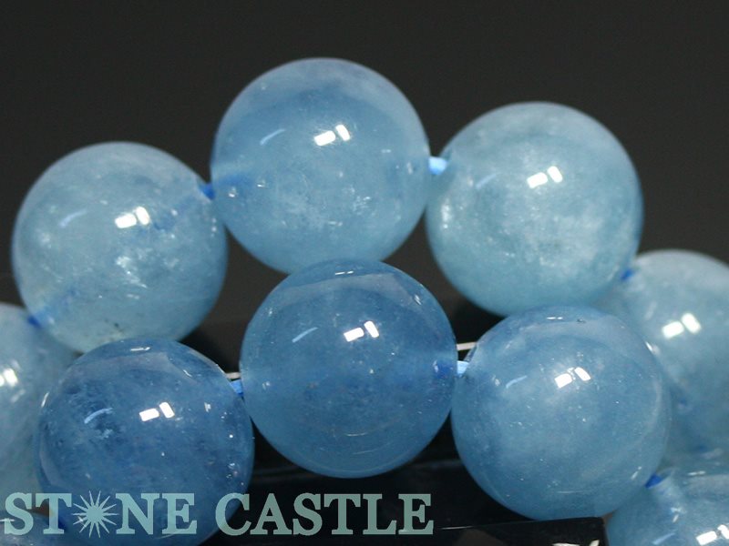 ☆高品質☆【ブレスレット】アクアマリン(3A)(約12.5~13mm)【パワーストーン天然石アクセサリーレディースメンズ】