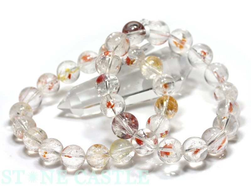 ☆高品質☆【ブレスレット】天然オーラクォーツ (3A) (ブラジル産) (約12~12.5mm) (ケース付) 【パワーストーン 天然石 アクセサリー レディース メンズ】|パワーストーン 石流通センター