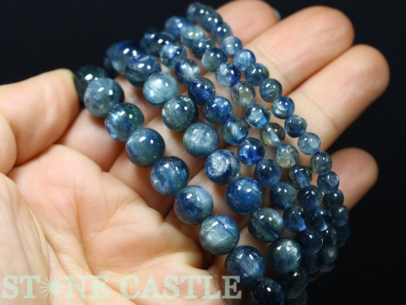 ☆高品質☆【ブレスレット】カイヤナイト(5A)(タンザニア産)(約9.5~10mm)(ケース付)【パワーストーン天然石アクセサリーレディースメンズ】