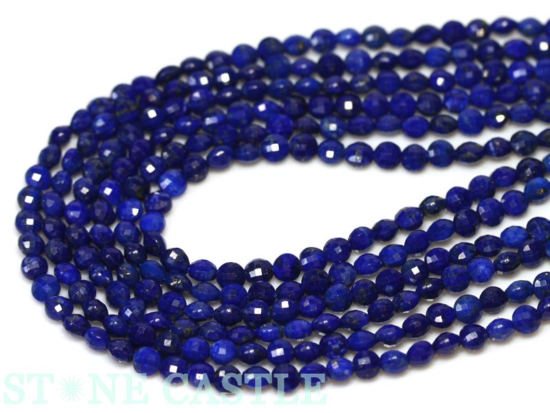 楽天市場】【カットビーズ】ラピスラズリ コインカット 4mm