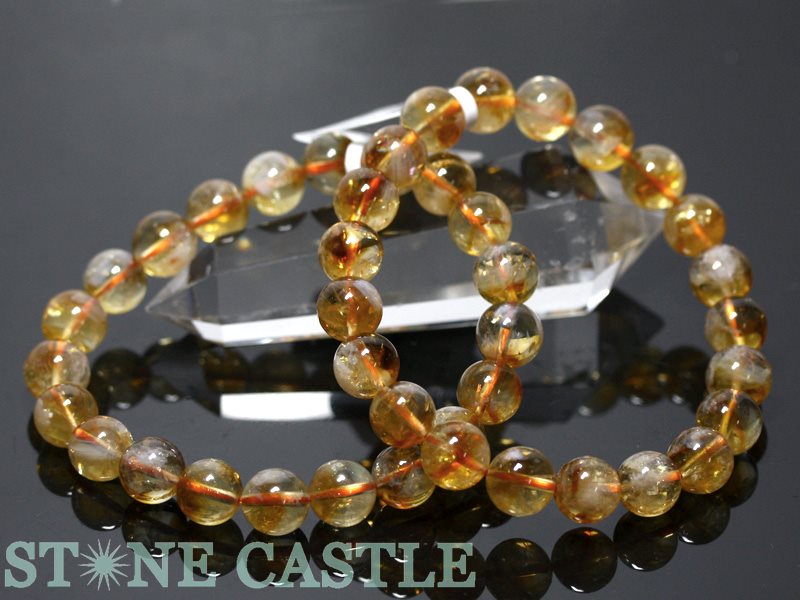 ☆高品質☆【ブレスレット】エンジェルフェザーシトリン (ファントム付) (5A) (約9.5～10mm) 【パワーストーン 天然石 アクセサリー レディース メンズ】｜パワーストーン 石流通センター