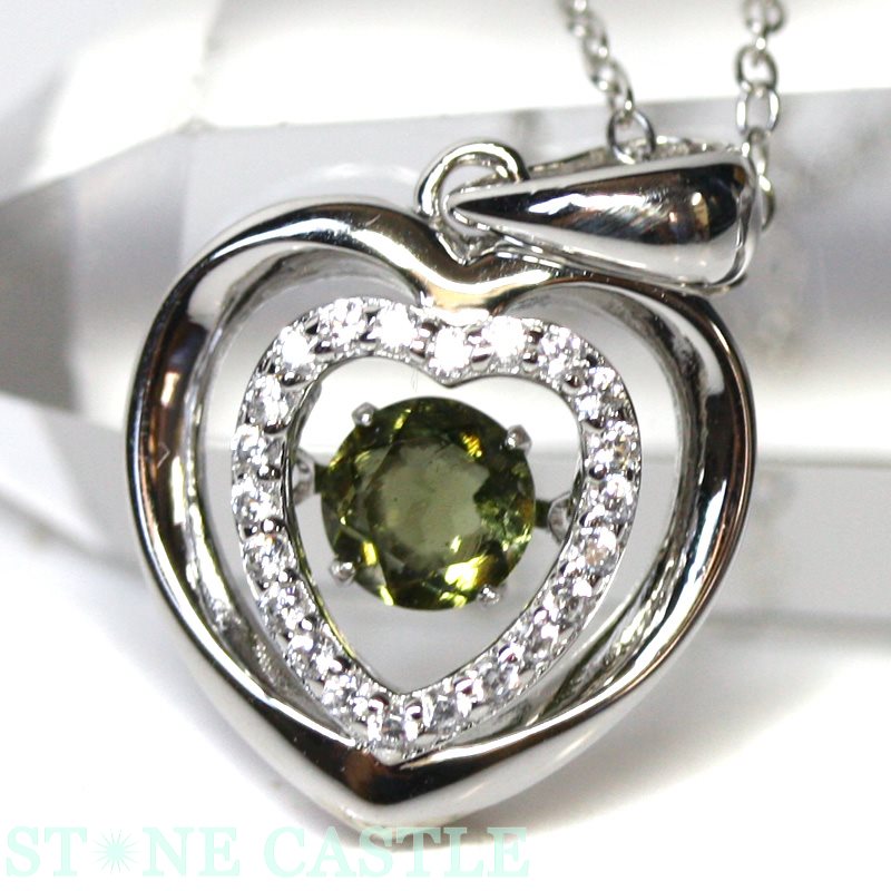 ☆高品質☆【ペンダント】モルダバイト ダンシングストーン (チェーン付) #31【パワーストーン 天然石 アクセサリー レディース メンズ】