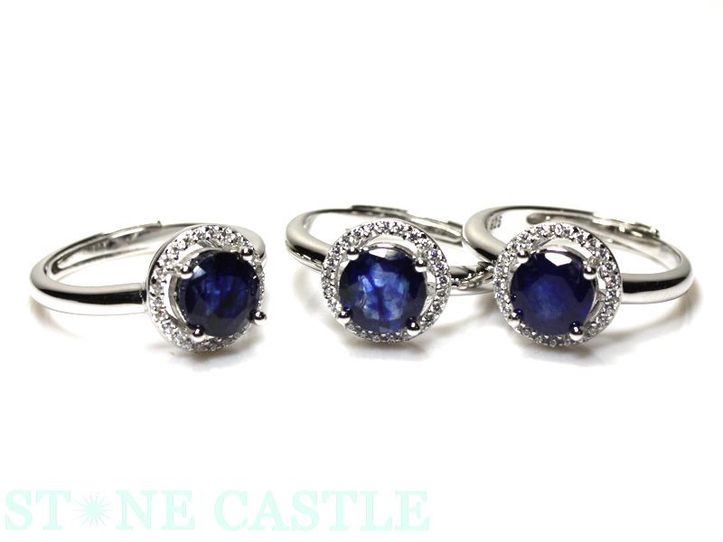 ☆高品質☆【リング】サファイア ブリリアントカット (sv925) #17 【パワーストーン 天然石 アクセサリー レディース】