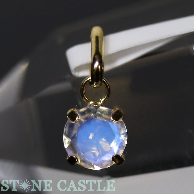 ★百貨店大売り出し★☆高品質☆【シャンデリヤ】ブルームーンストーン (ブリリアントカット) 丸型 (18K) #15 【力強さ石ころ 天然石 佩び物 レディース メンズ】