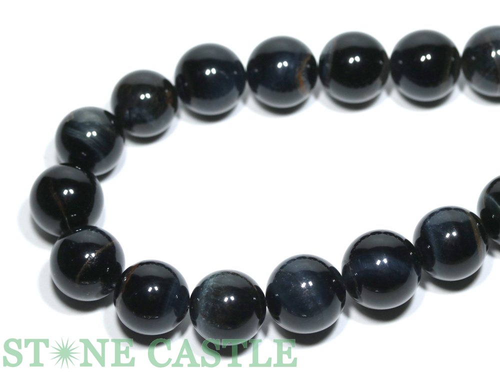 【丸ビーズ】タイガーアイ (ブルータイガーアイ) 15mm (数量限定商品)【パワーストーン 天然石 アクセサリー 1連売り】