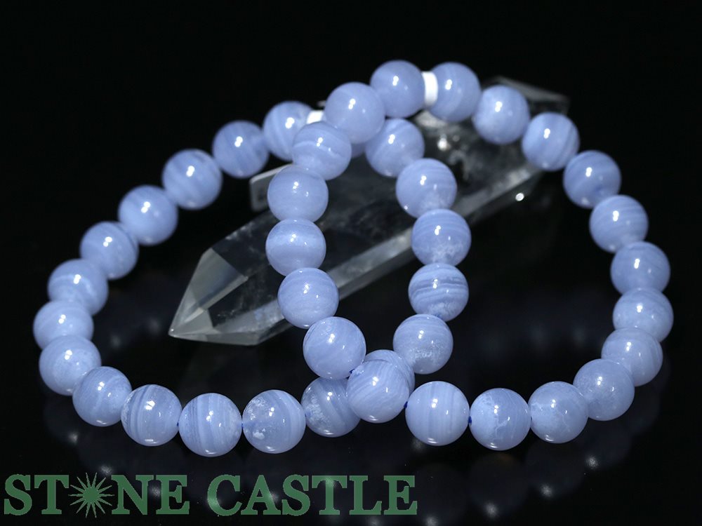 ☆高品質☆【ブレスレット】ブルーレースメノウ (3A) (約10.5～11mm)【パワーストーン 天然石 アクセサリー レディース メンズ】