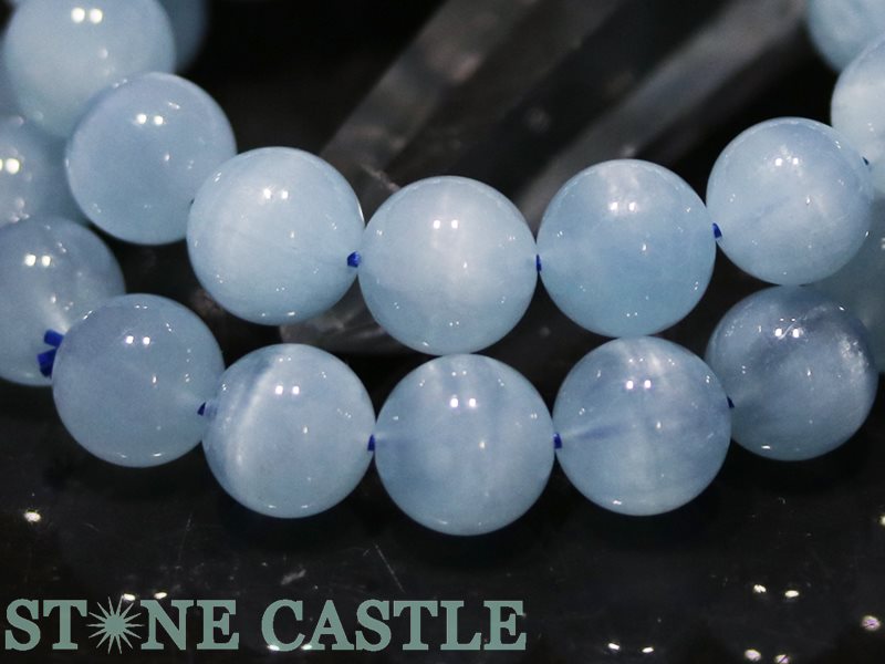 ☆高品質☆【ブレスレット】キャッツアイアクアマリン (5A) (約15～15.5mm) (ケース付) 【パワーストーン 天然石 アクセサリー レディース メンズ】