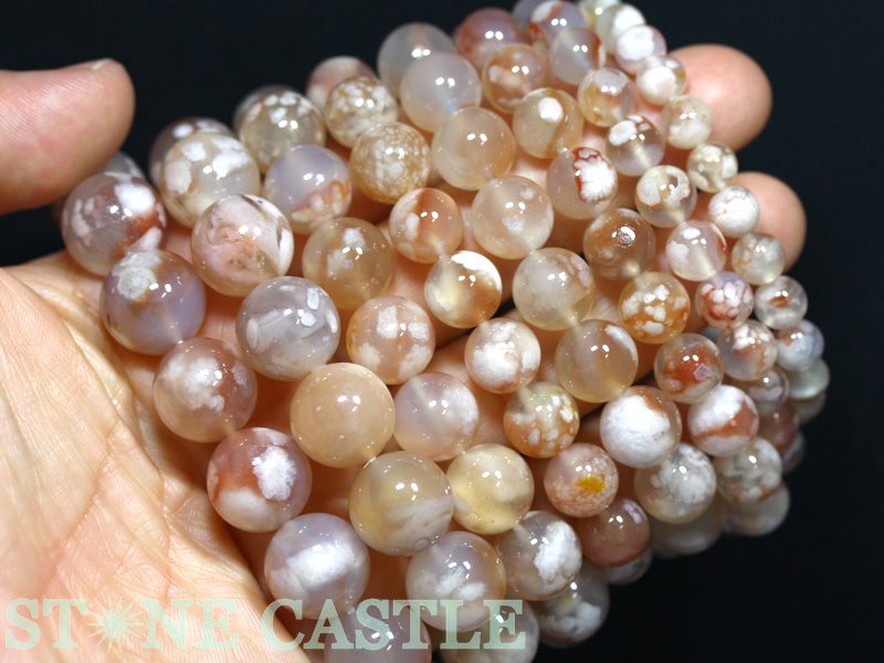 ☆高品質☆【ブレスレット】桜瑪瑙(2A)(約15~15.5mm)【パワーストーン天然石アクセサリーレディースメンズ】