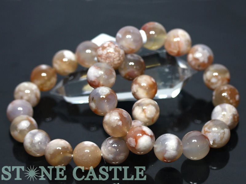 ☆高品質☆【ブレスレット】桜瑪瑙(2A)(約15~15.5mm)【パワーストーン天然石アクセサリーレディースメンズ】