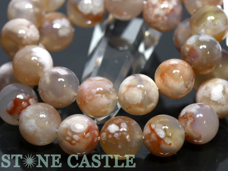 ☆高品質☆【ブレスレット】桜瑪瑙(2A)(約15~15.5mm)【パワーストーン天然石アクセサリーレディースメンズ】