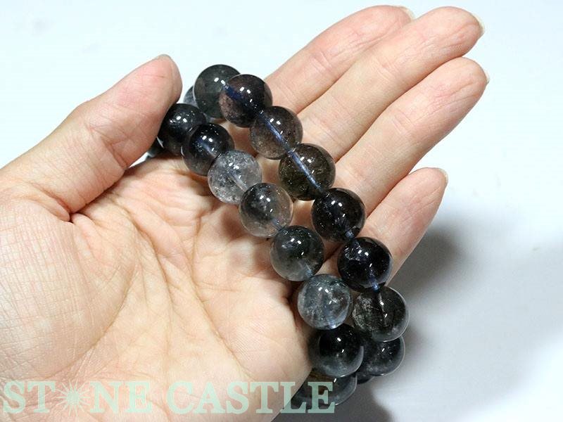 ☆高品質☆【ブレスレット】ブルールチルクォーツ(ガーデン入り)(3A)(約13~13.5mm)【パワーストーン天然石アクセサリーレディースメンズ】