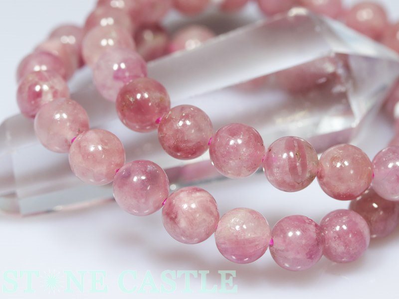 ☆高品質☆【ブレスレット】ピンクトルマリンペグマタイトシリカ(3A)(約8~8.5mm)(鑑別済)【パワーストーン天然石アクセサリーレディースメンズ】