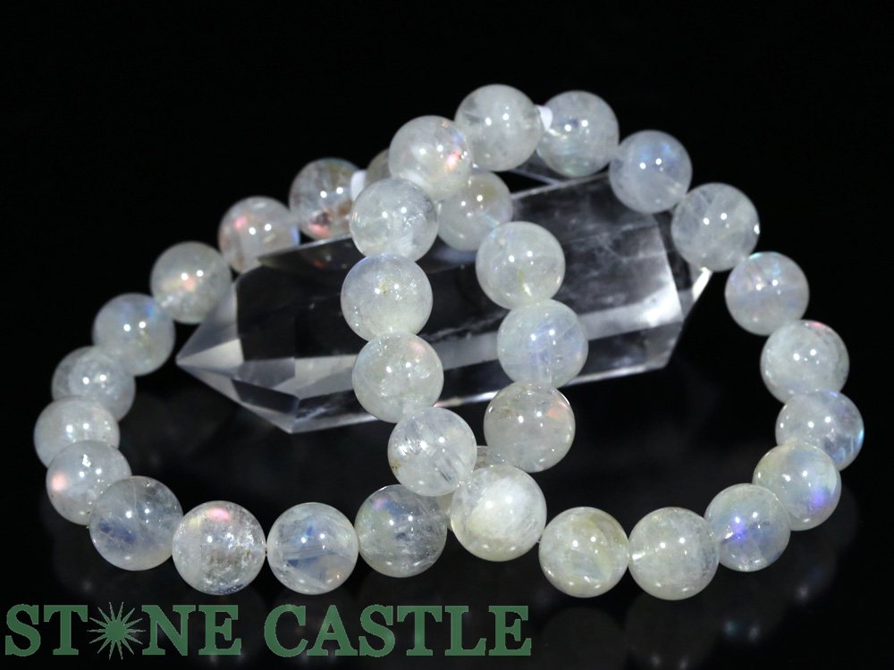 天然石 レインボームーンストーン マダガスカル 3連 ブレス ネックレス 天然石 レインボームーンストーン マダガスカル 3連 ブレス ネックレス