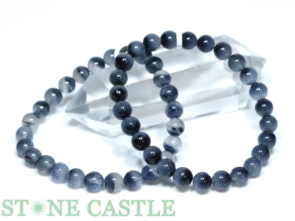 ☆高品質☆【ブレスレット】ザギマウンテンクォーツ (ブルー) (約7.5～8mm)【パワーストーン 天然石 アクセサリー レディース メンズ】