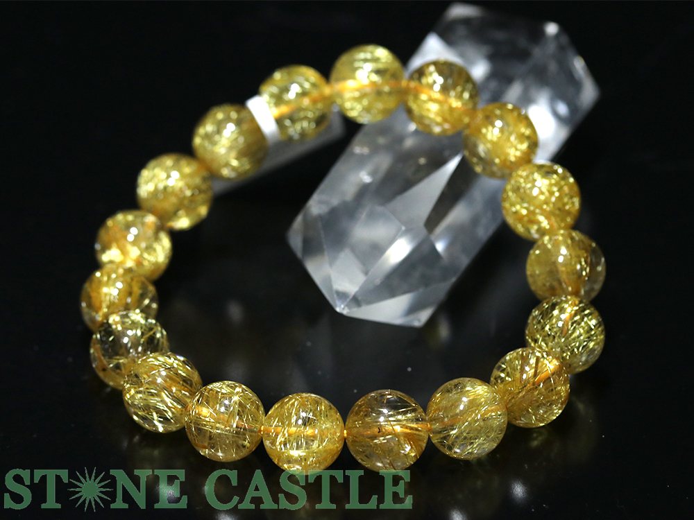 ☆一点物☆【ブレスレット】極太タイチンルチルクォーツ (10A) 7414F (約11.5～12mm) (鑑別書付) (ケース付)【パワーストーン 天然石 アクセサリー レディース メンズ】 346,500円
