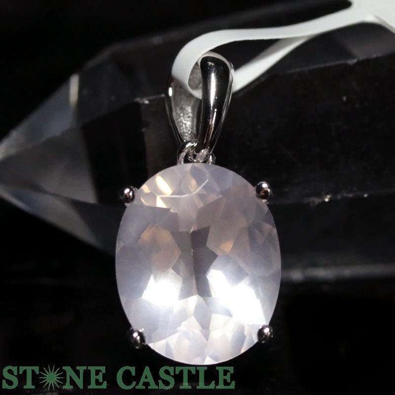 ★百貨店大売り出し★☆高品質☆【シャンデリヤ】ピンクレムリアンクォーツ オーバル (L) 約10x12粍 (sv925) #584 【力強さ石ころ 天然石 付属物 レディース メンズ】
