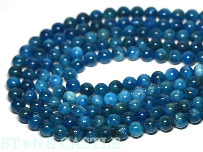 【丸ビーズ】モザンビーク産アパタイト (3A)10mm 【パワーストーン 天然石 アクセサリー 1連売り】