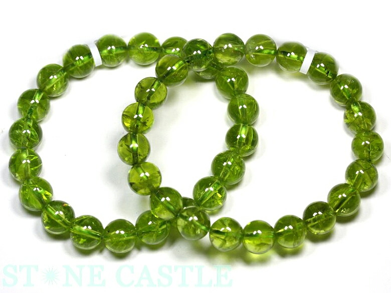 ☆高品質☆【ブレスレット】ペリドット (6A) (約7～7.5mm) (ケース付) 【パワーストーン 天然石 アクセサリー レディース メンズ】