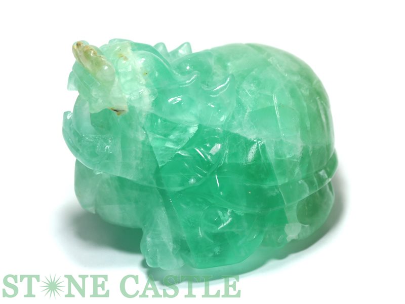 楽天市場】◇正財運◇ フローライト 蛍石 龍亀 ロングイ彫刻 置物【約