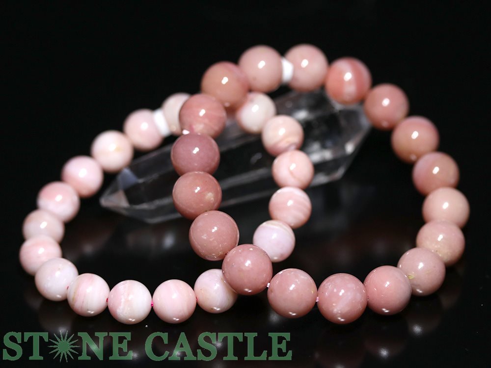 ☆高品質☆【ブレスレット】ピンクオパール (3A) (約11～11.5mm)【パワーストーン 天然石 アクセサリー レディース メンズ】｜パワーストーン 石流通センター