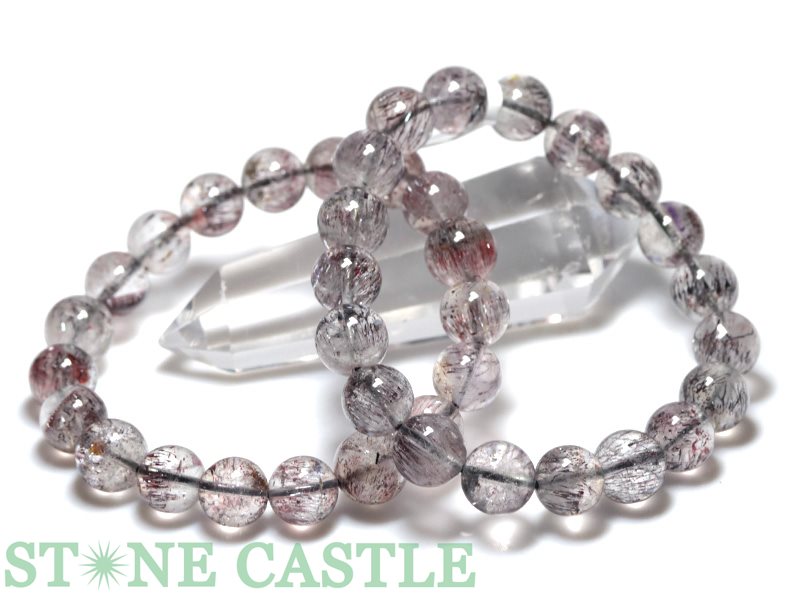 ☆高品質☆【ブレスレット】ブラックスーパーセブン (6A) (ブラジル産) (約10～10.5mm) (鑑別済) (ケース付) 【パワーストーン 天然石 アクセサリー レディース メンズ】