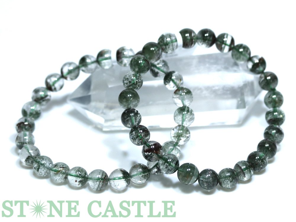 ☆高品質☆【ブレスレット】グリーンガーデンファントム (2A) (約8~8.5mm) 【パワーストーン 天然石 アクセサリー レディース メンズ】|パワーストーン 石流通センター