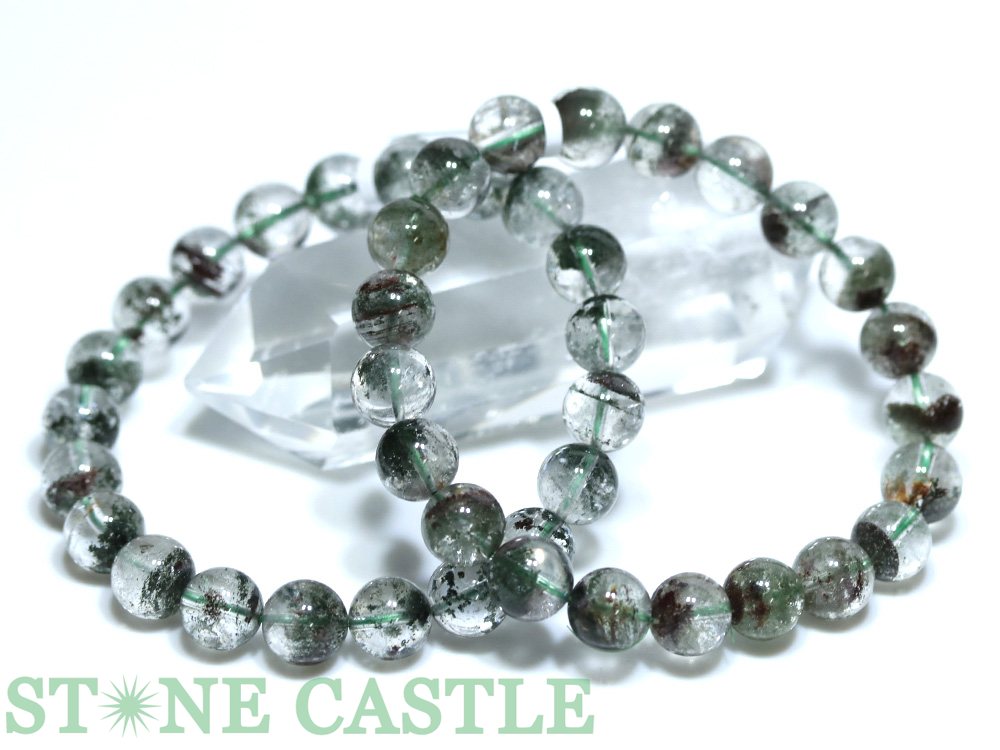 ☆高品質☆【ブレスレット】グリーンガーデンファントム (2A) (約9.5～10mm) 【パワーストーン 天然石 アクセサリー レディース メンズ】