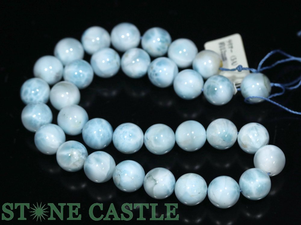 ☆一点物☆【丸ビーズ】ラリマー (5A) 約12mm No.06 【パワーストーン 天然石 アクセサリー 1連売り】