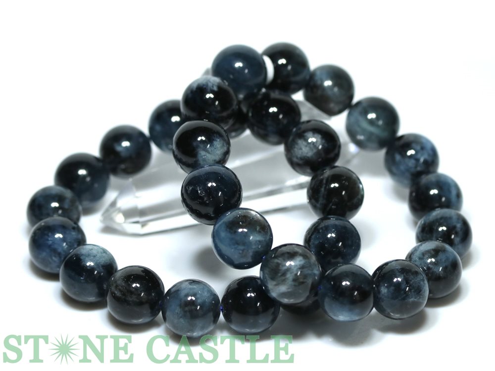 ★百貨店大売り出し★☆高品質☆【腕輪】ブラックスターアクアマリン (3A) (約15～15.5粍) (容れもの付) 【力強さ石ころ 天然石 添え物 レディース メンズ】
