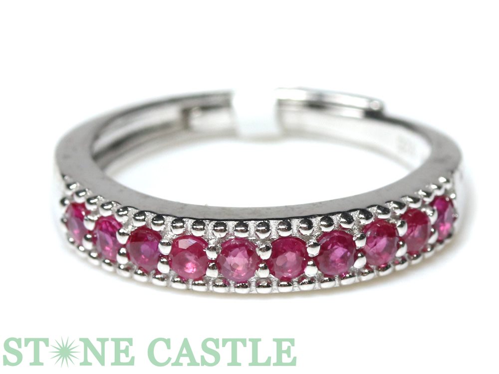 高品質 リング ルビー ハーフエタニティ 含浸無し 7 パワーストーン 天然石 アクセサリー レディース Zets Co Il