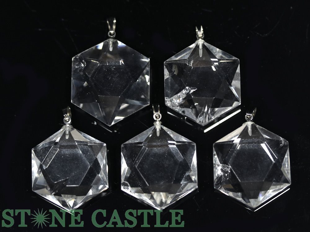 楽天市場】【ペンダント】六芒星 水晶 (養晶) 約30mm 【パワーストーン